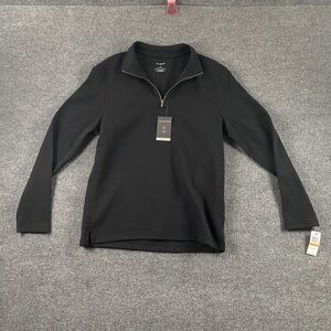 NWT Van Heusen Black Sweater Pullover 1/4 Zip Mens Size S Small